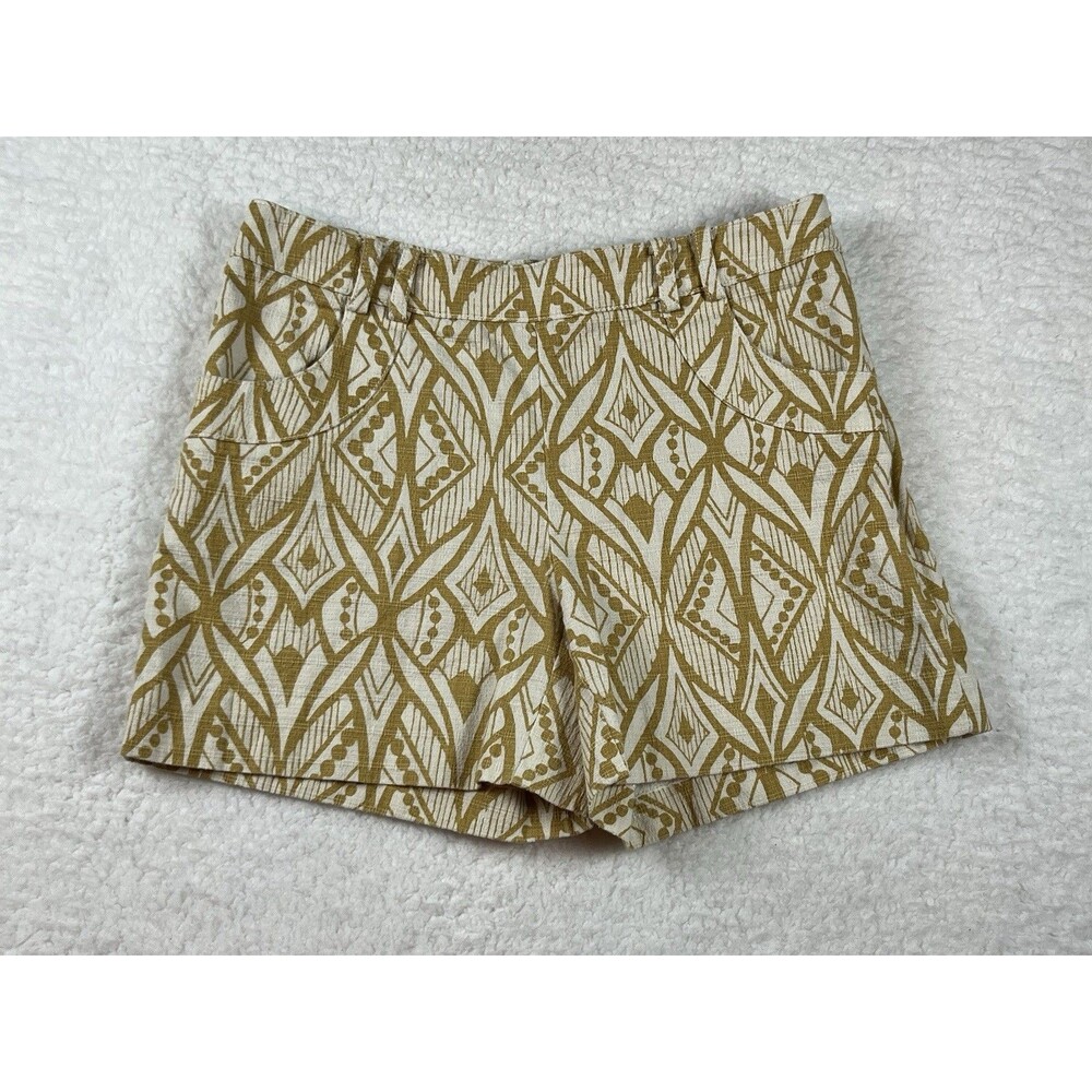 Anthropologie Elevenses Shorts Womens 0 Tiled Tide Dress Geometric Boho Preppy